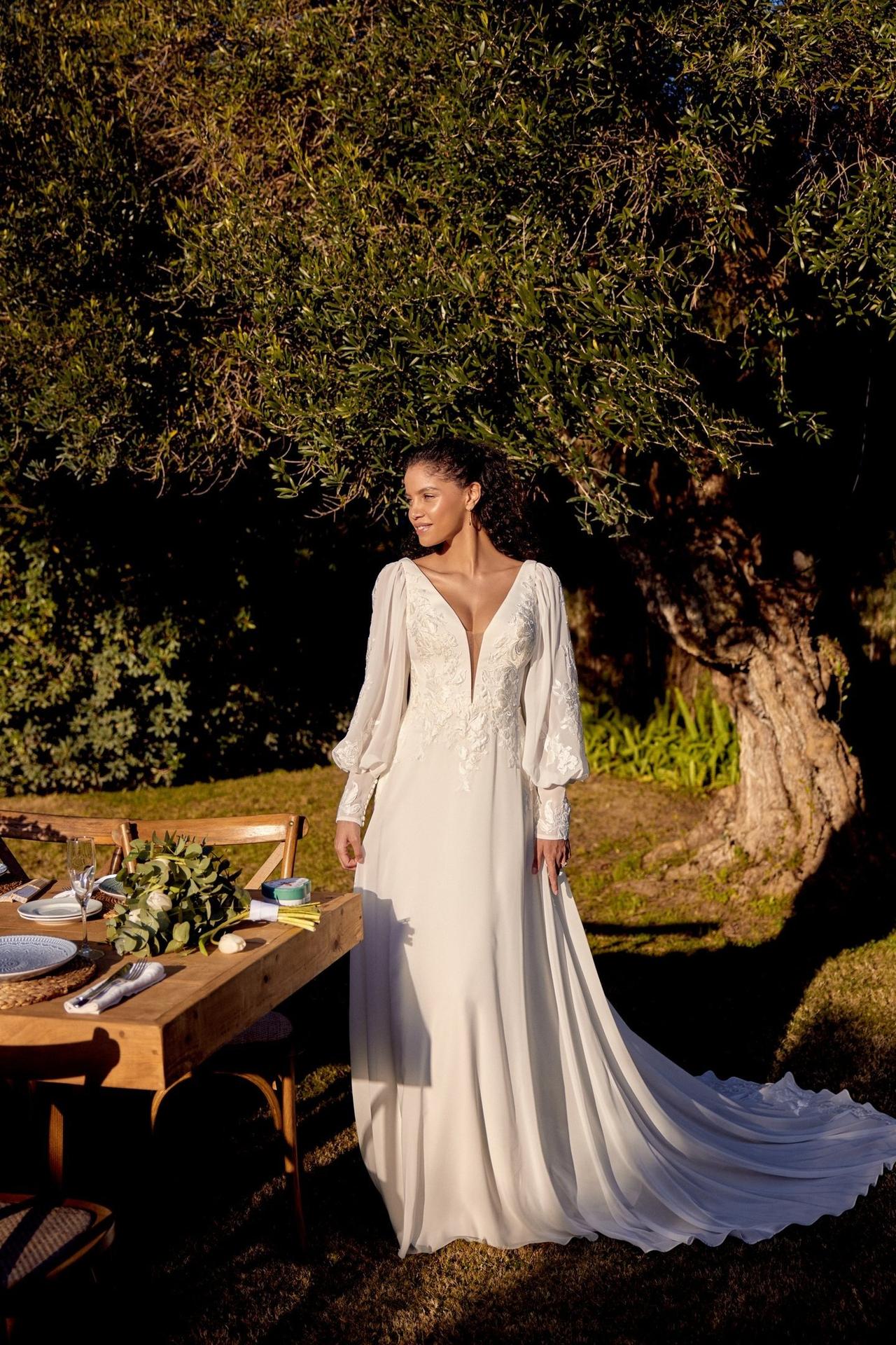 Vestidos novia manga larga sencillos y muy cómodos