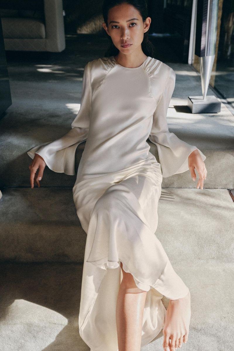vestido manga larga seda zara novias