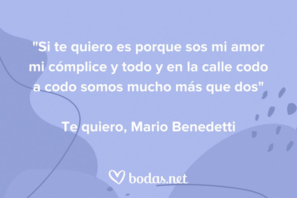 Poemas de amor largos: poema Te quiero, de Mario Benedetti