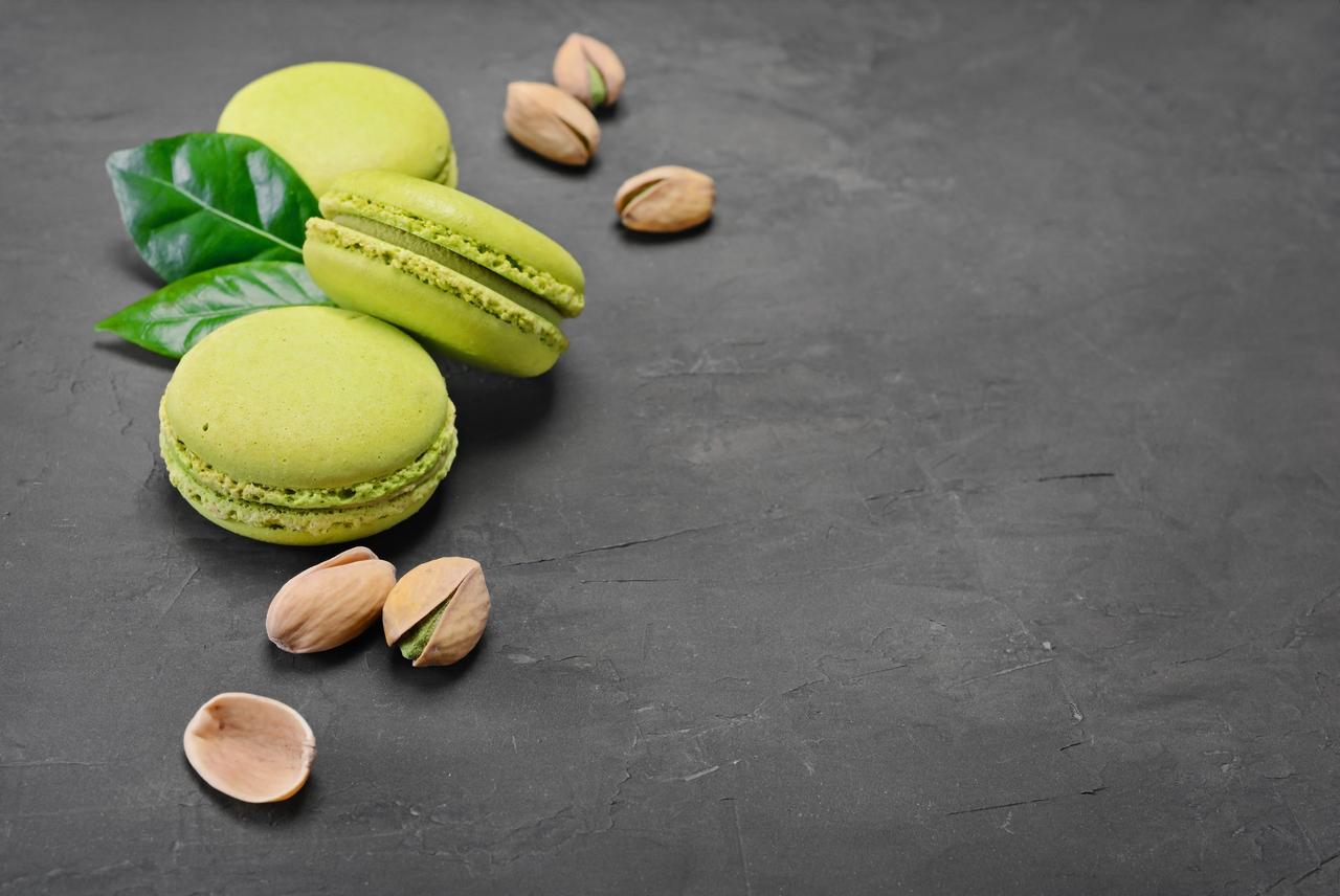 Ideas para el candy bar para el día de la boda: macarons de pistacho