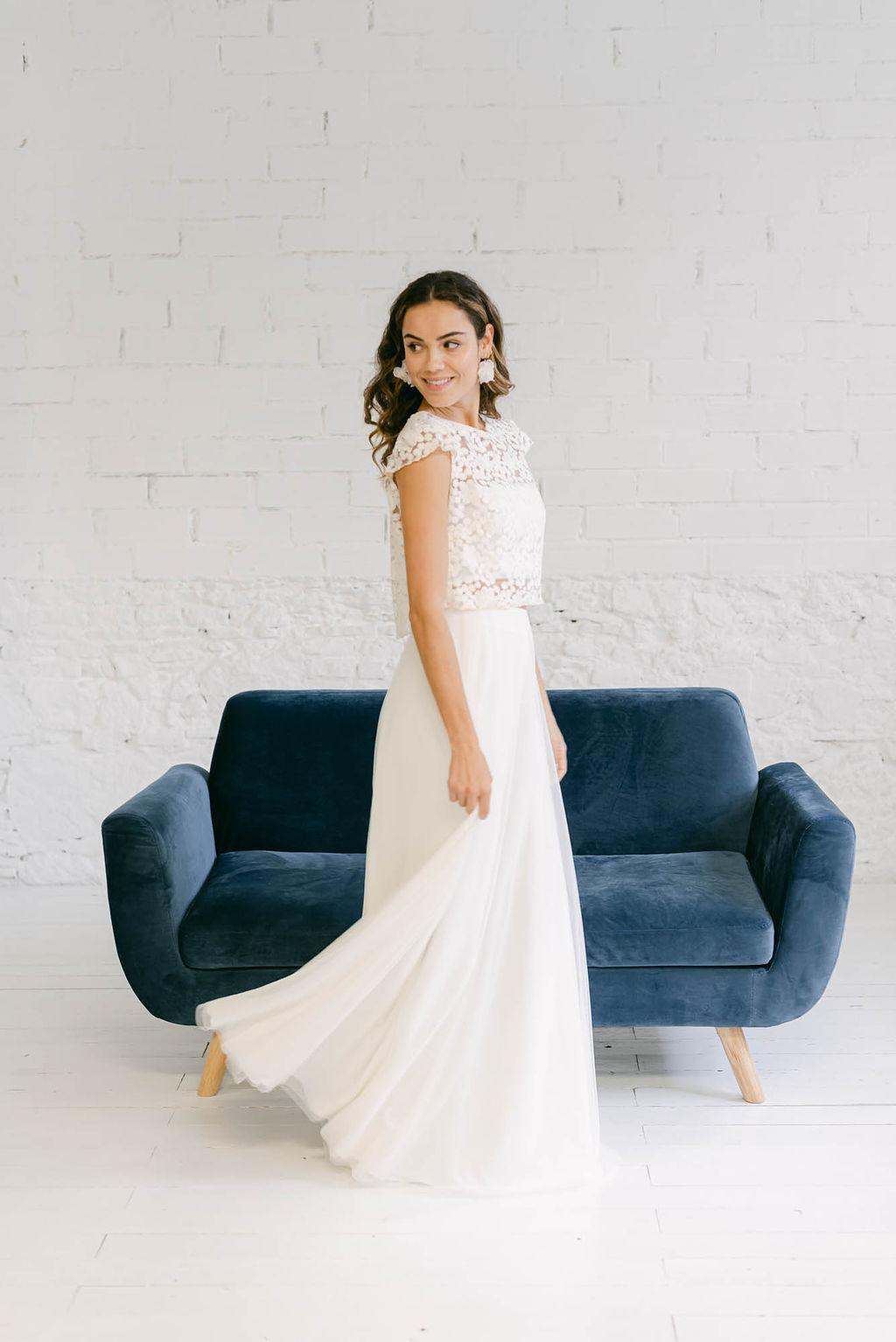 Vestido boda civil sencillo y discreto