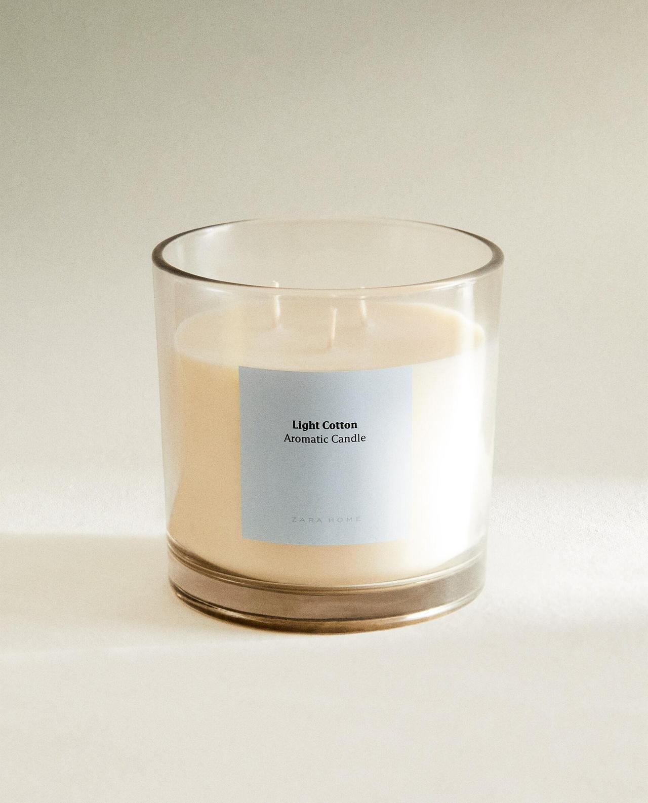Vela aromática de Zara Home para regalar en bodas de algodón
