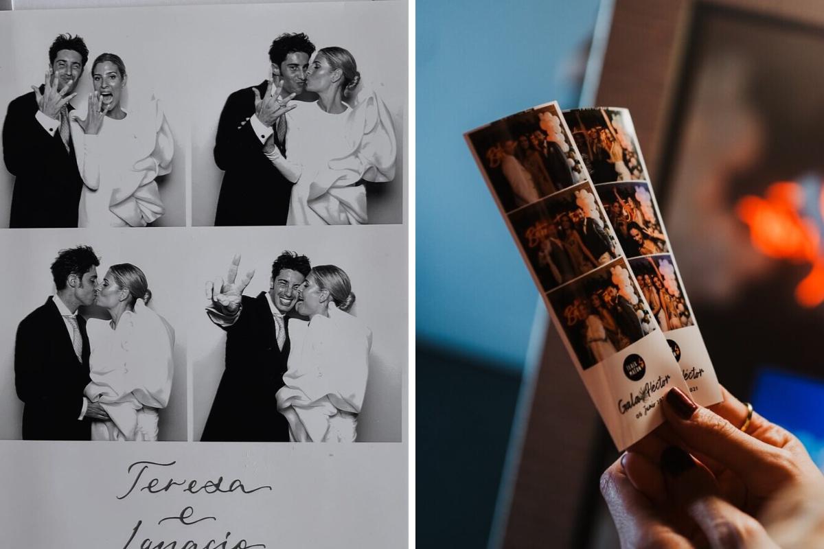 fotomatón de boda con imágenes de personas