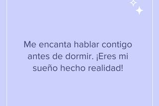 Frases bonitas de buenas noches: Me encanta hablar contigo antes de dormir. ¡Eres mi sueño hecho realidad!