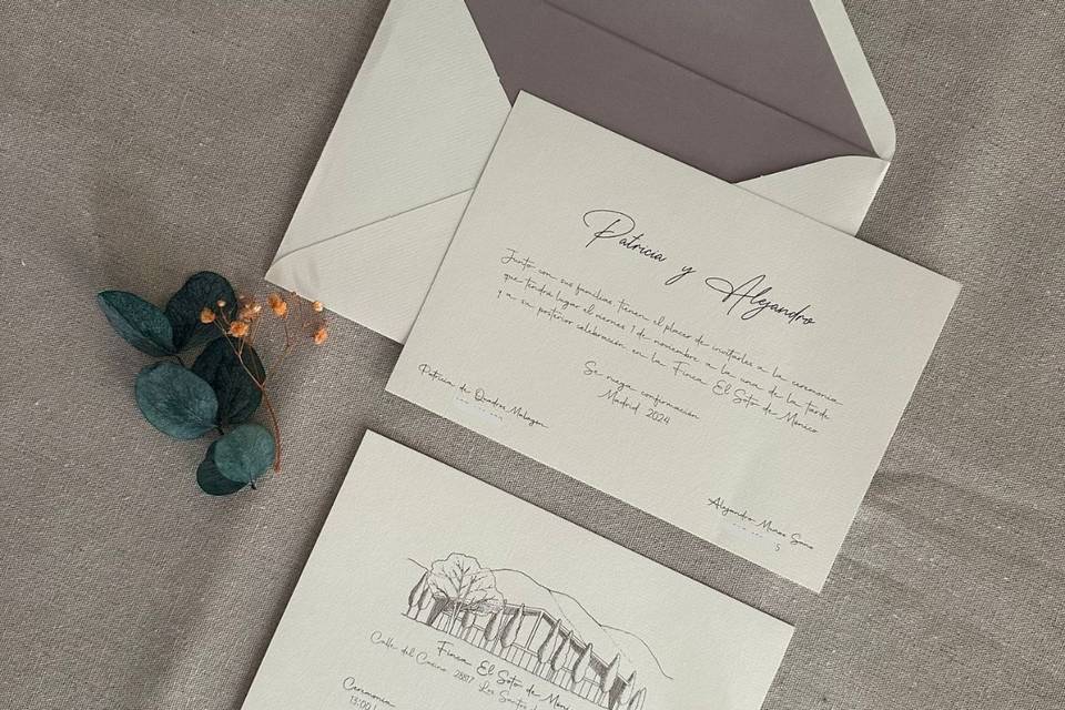 invitaciones de boda para un +1 y tu