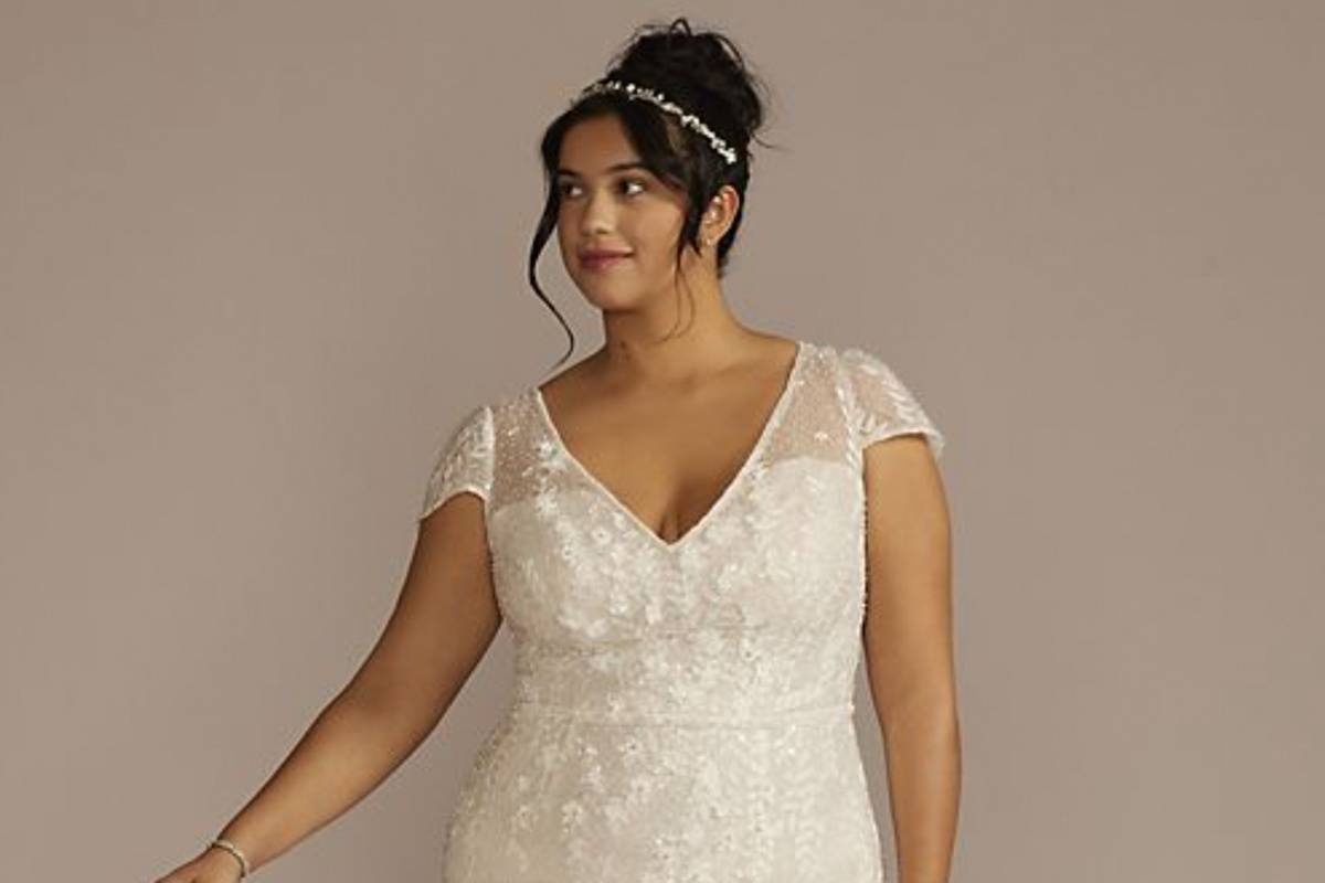 Suzanne Encaje Largo Vestido Con Novio Espejismo Óxido Tallas Grandes