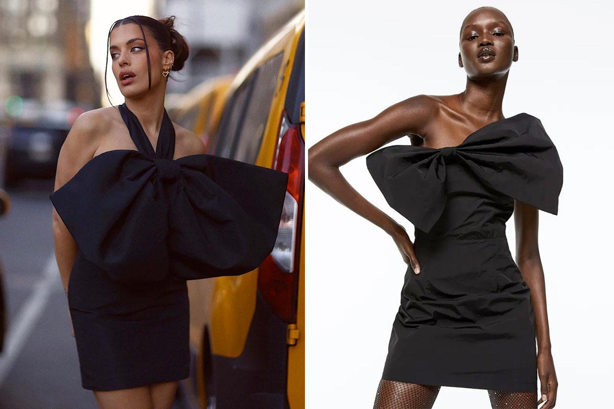Dulceida en Nueva York con un minivestido negro con un lazo XXL