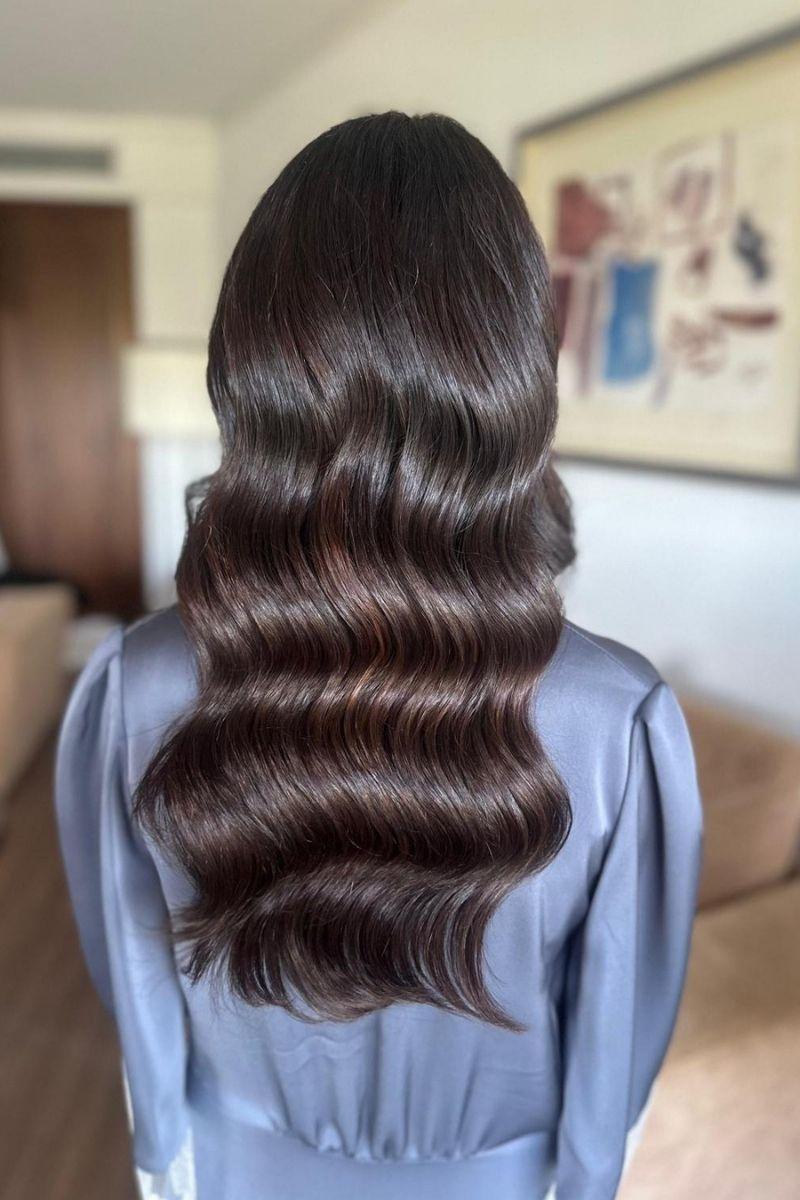 peinado ondas al agua pelo largo 