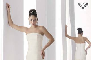 Vestido boda civil escote bandeau original