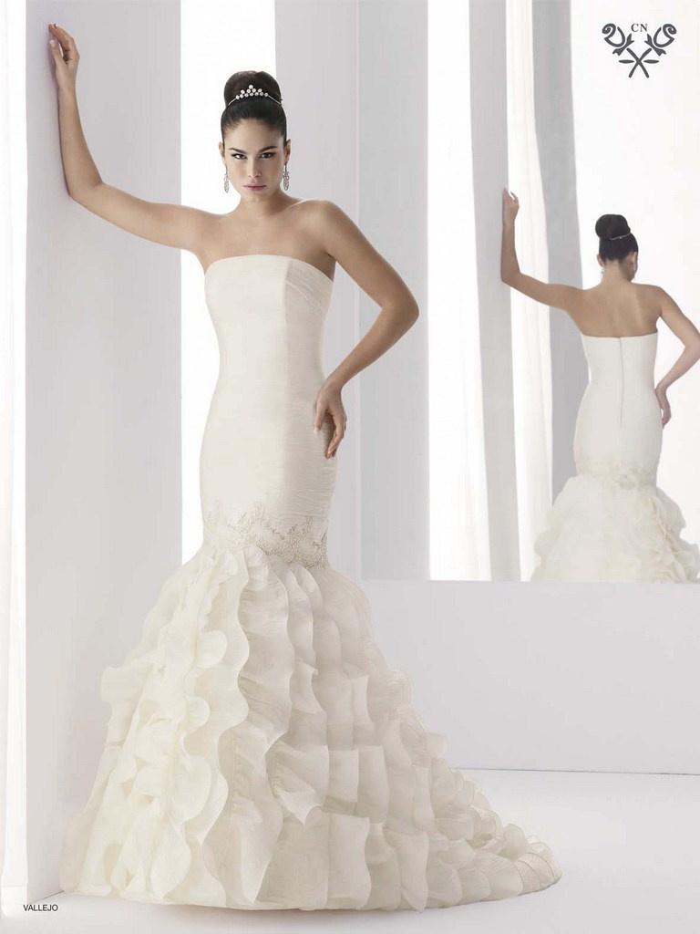 Vestido boda civil escote bandeau original