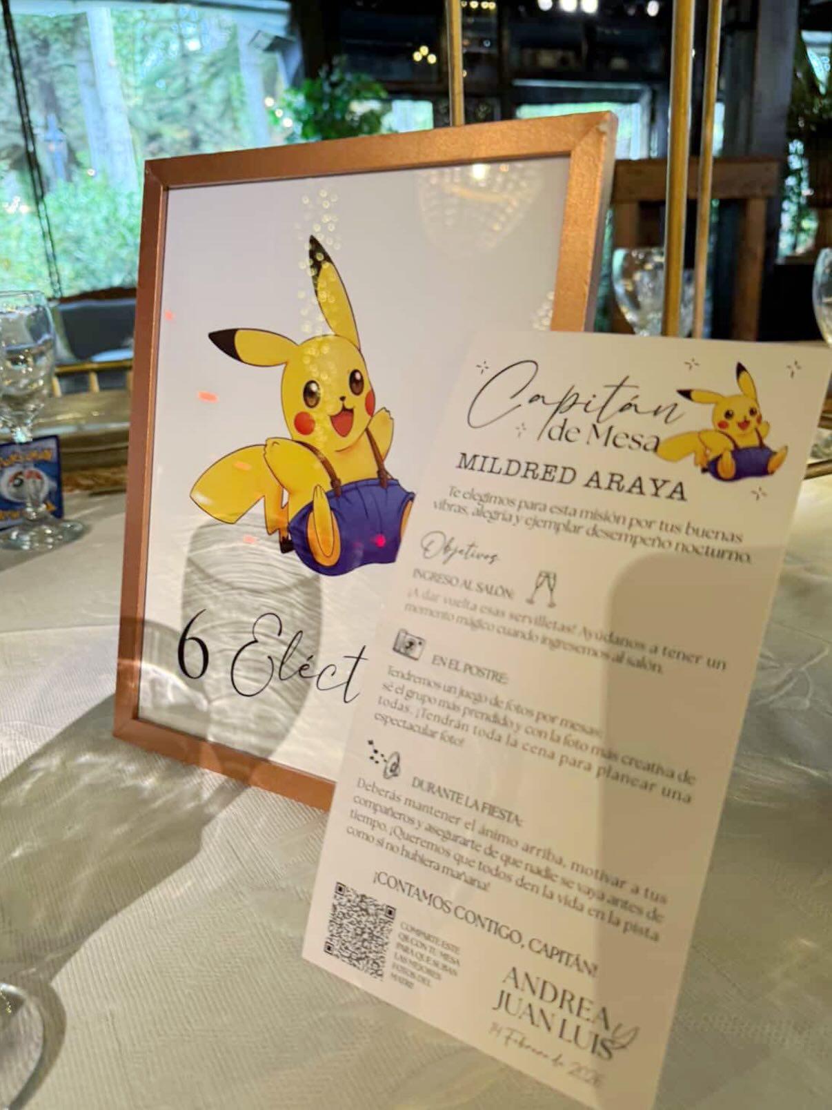 Mesero original con temática Pokémon