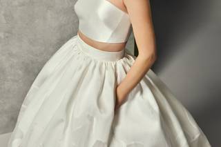 Vestido boda civil dos piezas estampado