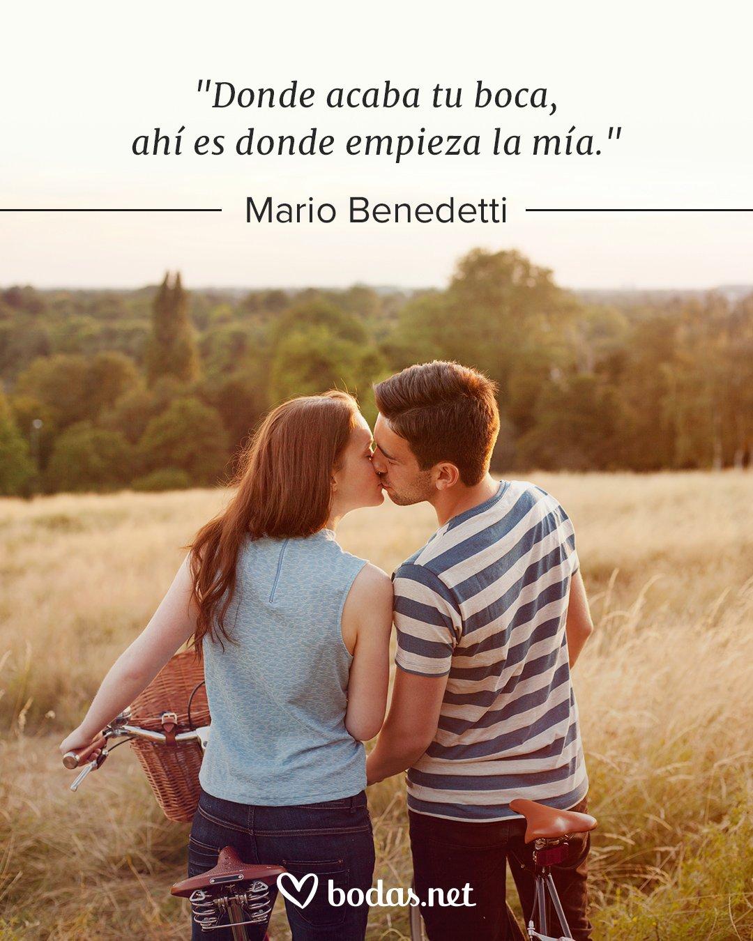 Frases de amor célebres: Donde acaba tu boca, así es donde empieza la mía, de Mario Benedetti