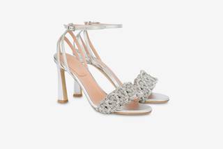 Zapato novia sandalias napa con strass