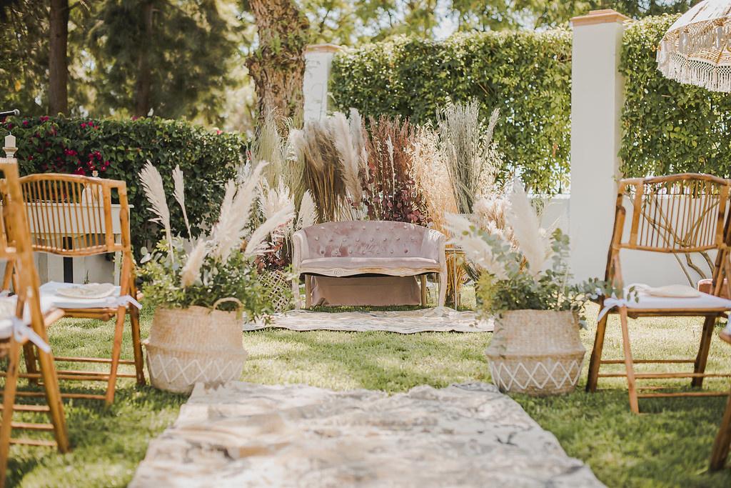 Altar de una boda boho chic