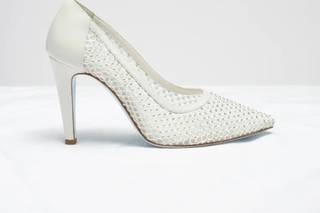 Zapato novia blanco con transparencias