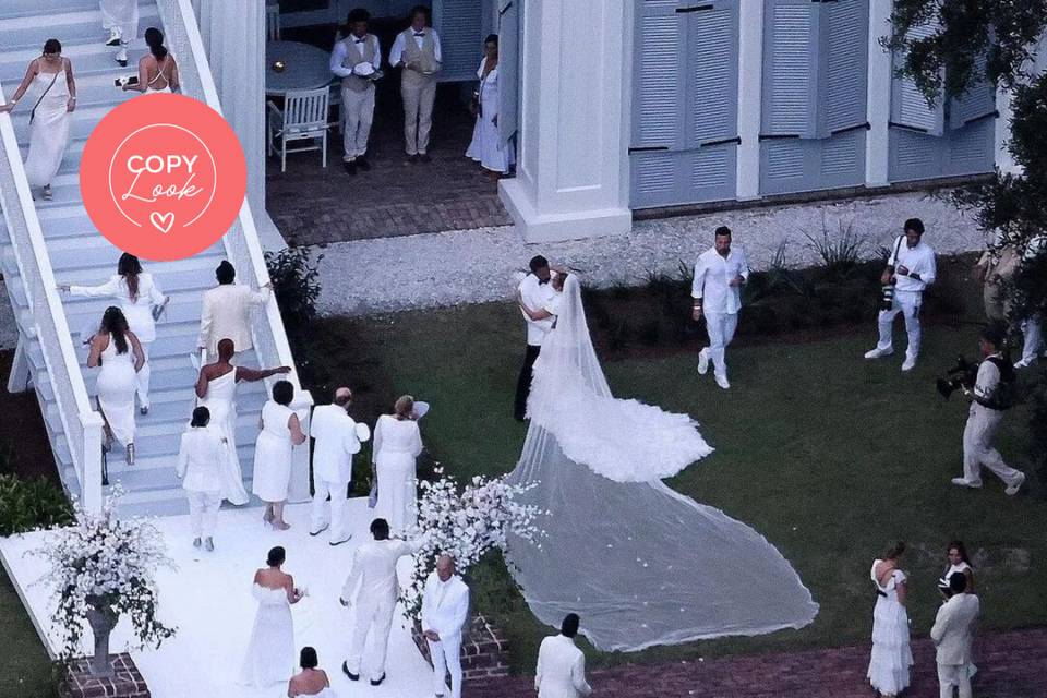 boda de Jennifer López y Ben Affleck con todos los invitados de blanco