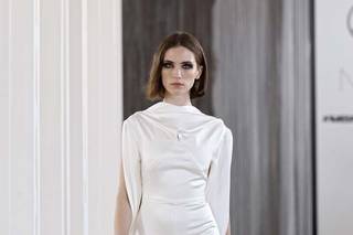 Vestido boda civil sencillo y drapeado