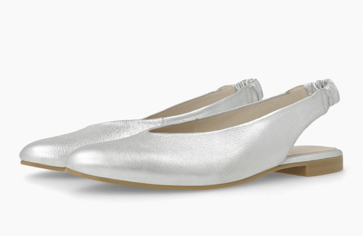 Zapatos de novia planos: bailarinas metalizadas