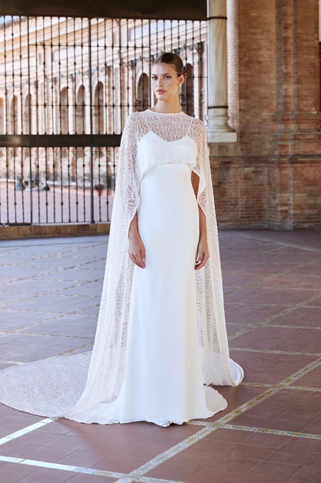 Capa para vestido de novia con brillo