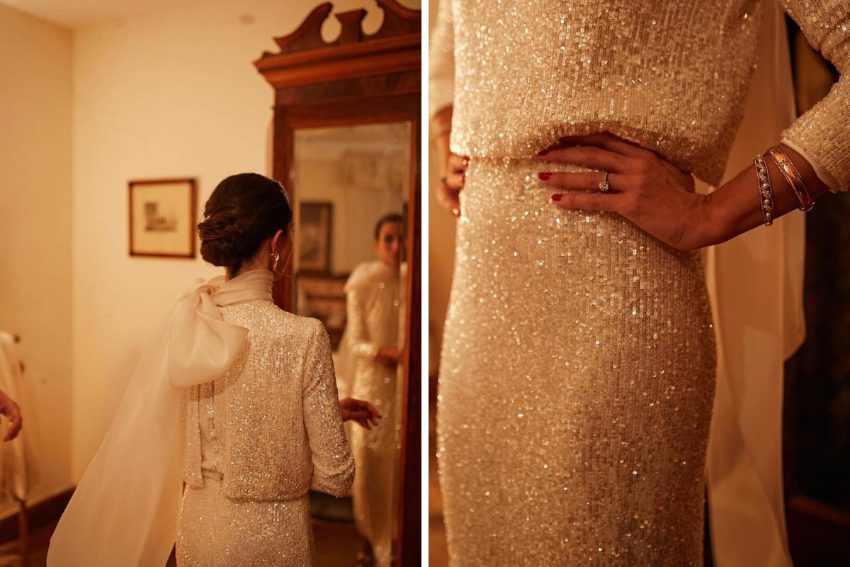 Laura Corsini se casa con el vestido de novia de su abuela (y con otros dos  looks impresionantes)