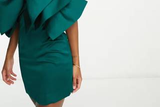 Vestidos de fiesta cortos en verde con lazo XL