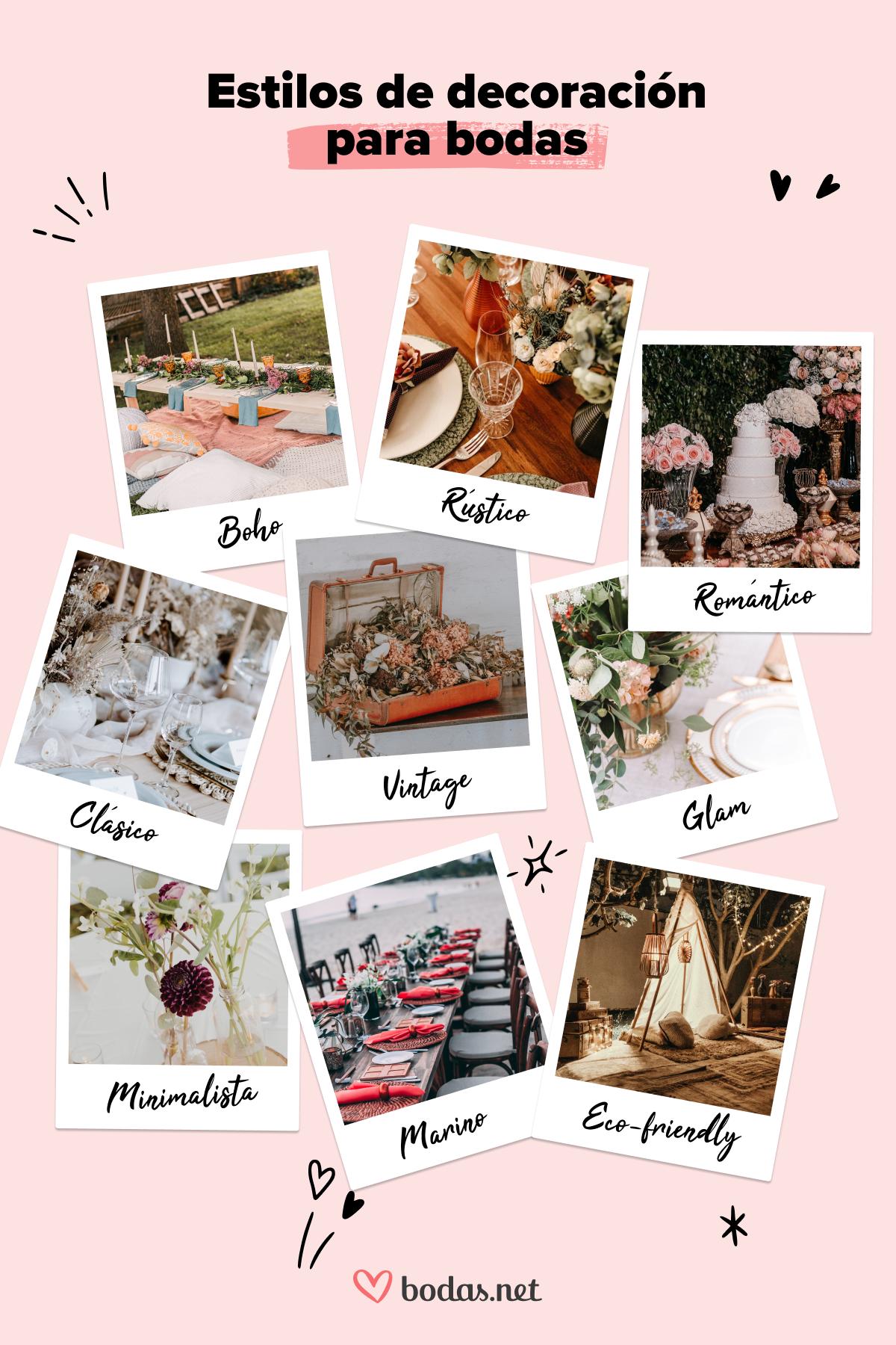 infografia estilos de decoracion para bodas