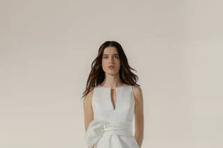vestidos de novia para mujeres maduras: con lazo en la cintura