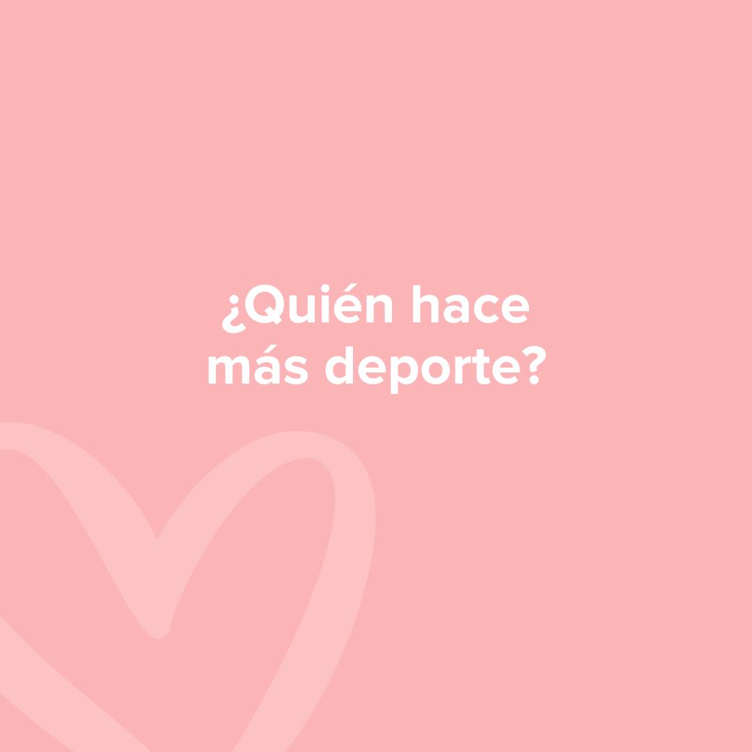 Preguntas para parejas juego: ¿Quién hace más deporte?
