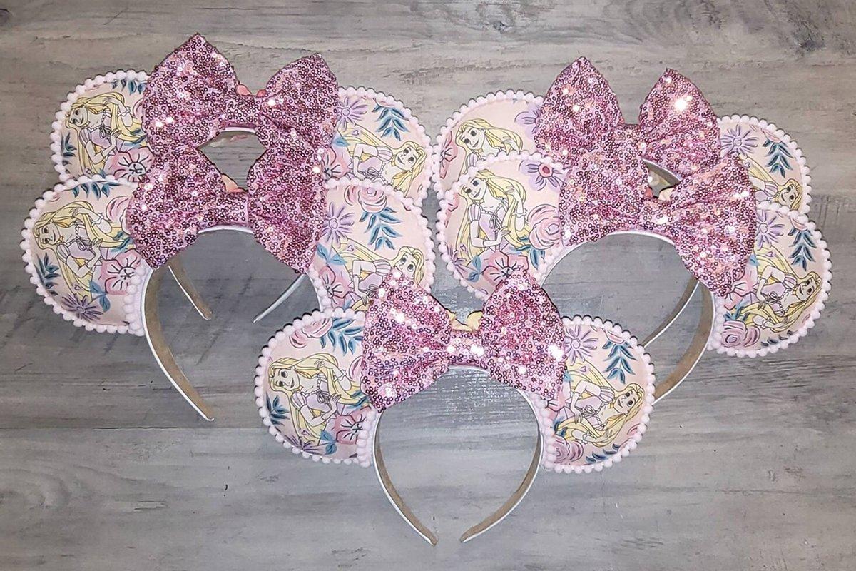 Diademas con lazos de lentejuelas de Rapunzel