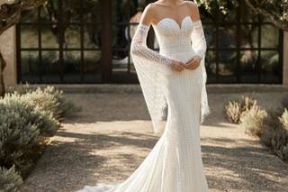 Vestido boda civil desmontable y corte sirena