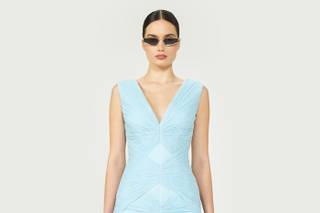 Vestidos de fiesta cortos en azul claro