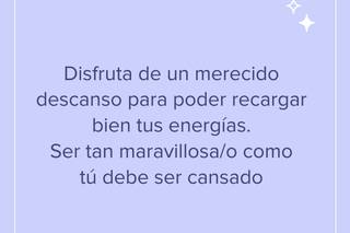 Frases bonitas de buenas noches: Disfruta de un merecido descanso para poder recargar bien tus energías. Ser tan maravillosa/o como tú debe ser cansad