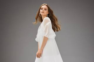 Vestido boda civil corto para ceremonia de día