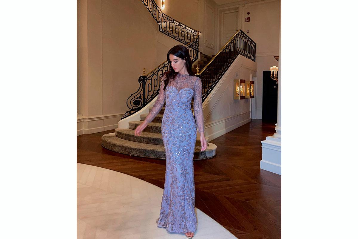 Teresa Bass en la boda de Kiko Matamoros y Marta López con vestido de pedrería lila