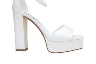 Zapato novia blanco tacón y plataforma