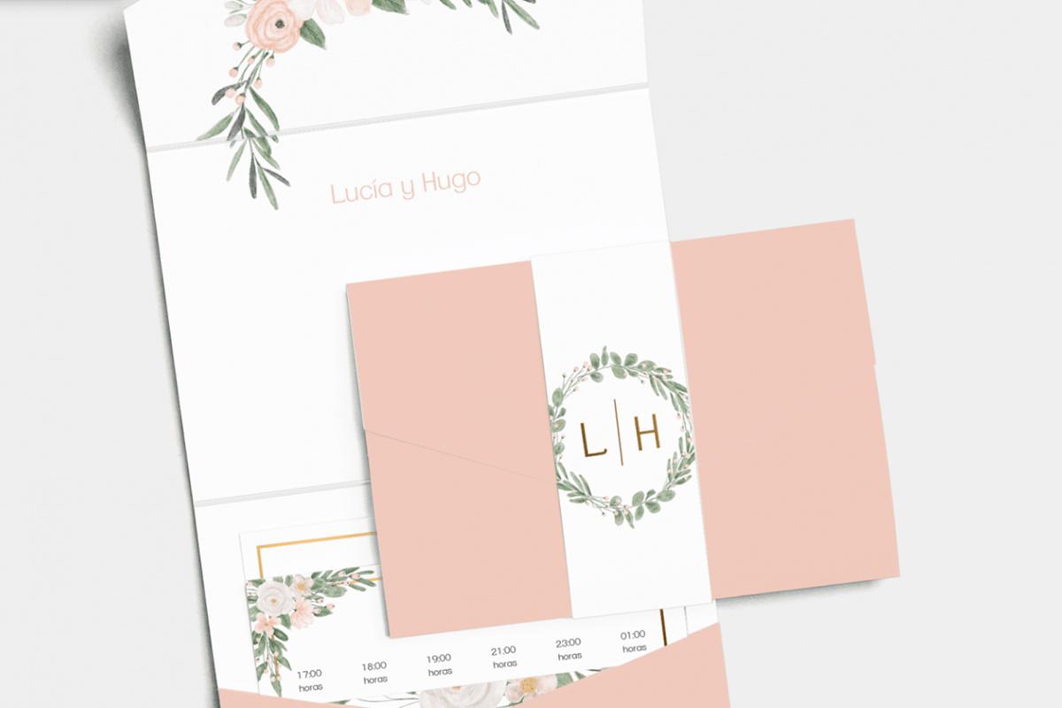 Invitaciones de boda 2024 en el Color Pantone 2024: Peach Fuzz