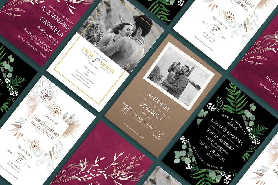 Invitaciones de boda de Vistaprint: diferentes modelos