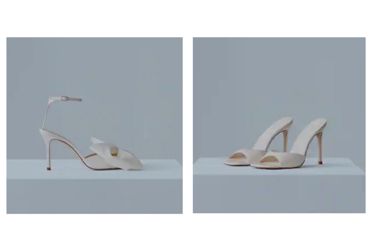 sandalias blancas de inspiración bridal