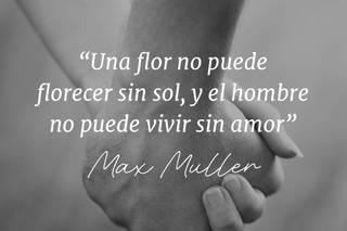 Frases de amor de escritores: Una flor no puede florecer sin sol, y el hombre no puede vivir sin amor, de Max Muller;