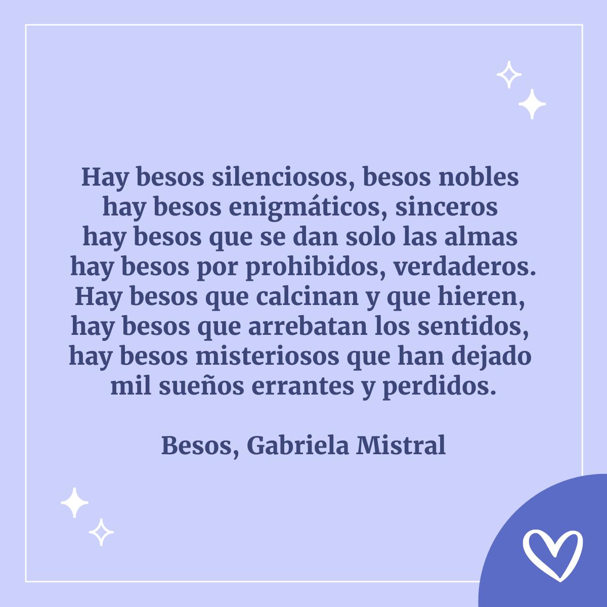 Poemas para bodas: Besos, de Gabriela Mistral