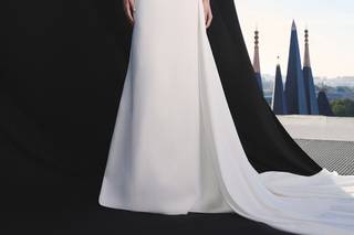 Vestido manga larga novia lisa