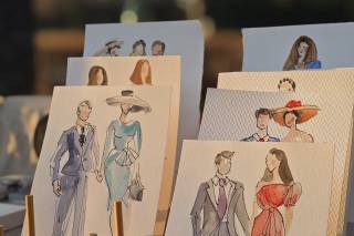 Live paint: diferentes ilustraciones de parejas, con los nombres de cada una de ellas