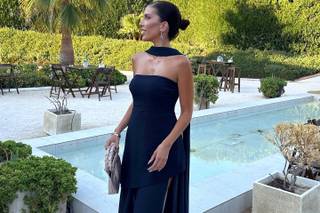 vestidos negros de bodas corte palabra de honor