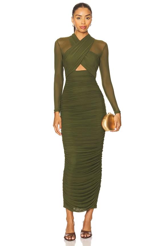 Vestido verde cut out de Revolve