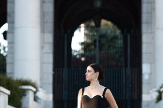 vestidos de boda de invitada escote corazón, largo y tiras finas