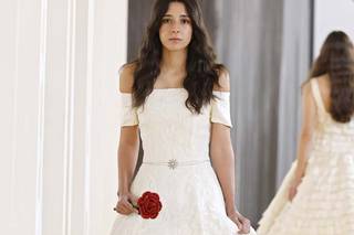 Vestido boda civil romántico con cinturón