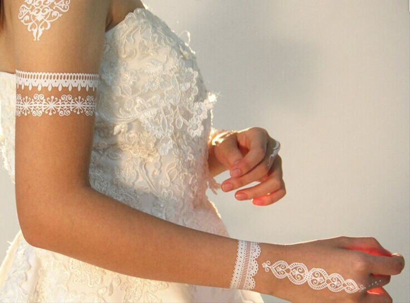 white-lace-temporary-tattoo-wedding-dres