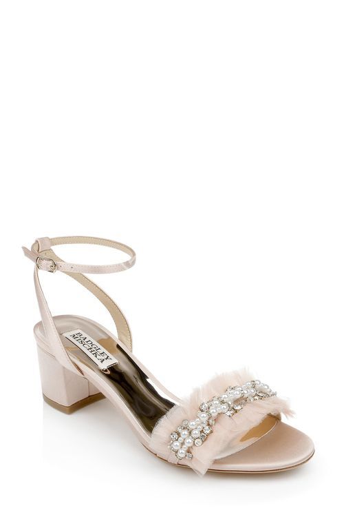 MP6303  Talitha Low Block Heel With Chiffon1, Badgley Mischka