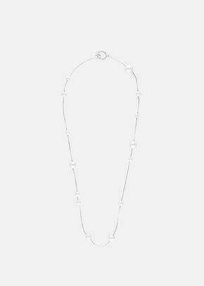 Collar Dangle encadenado con perlas redondas 40cm, Majorica